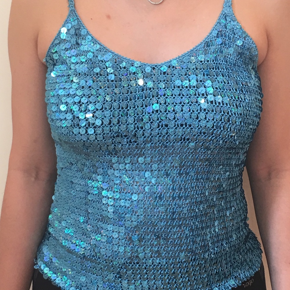 Turquoise Sequin Camisole